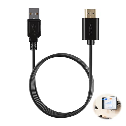 Image of USB to HDMI Adapter Cable, USB 2.0 to HDMI Charging Cable, Male Power Supply Cord 0.5M Copper Charging Cable for HDMI Devices Power Supply Only, Equipment Charging Use Not for Data Transmission