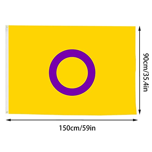 Bandeira do Orgulho Intersexo - Gay Flag Set Cor Vívida e Prova de Desbotamento - Kit LGBTQIA Rainbo