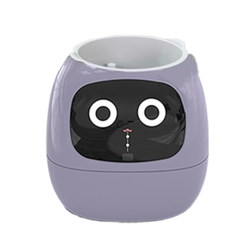 Smart Flowerpots, Artificial Intelligence Planter, USB Rechargeable Indoor Plant Pot Multiple Expressions, Mini Cute Robot Plant Containers, Ai Chips Make Raising Plants Fun For Living Room(Purple)