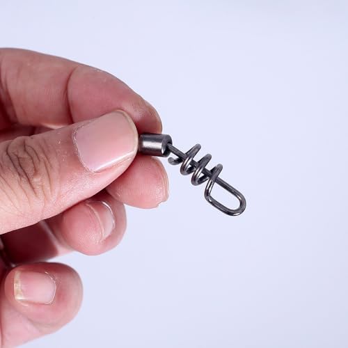 50 piezas conector giratorio bola con seguro para pesca miniatura 4