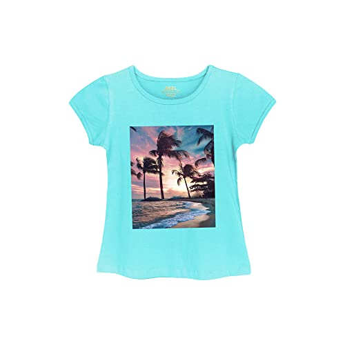 Image of Real Basics Cotton Regular Fit Half Sleeve Cotton T-Shirts for Girls - Round Neck Tops for Girl, Multicolor - Pack of 3