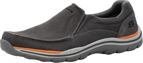 Skechers Men's Expected Avillo Relaxed-Fit Slip-On Loafer Charcoal/Orange 8
