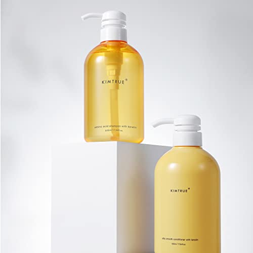 Kimtrue Amino Acid Shampoo With Keratin And Silky Smooth Conditioner With Lanolin For Dry Damaged Hair Moisturizing Repair, Paraben-Free (33.82 Fl Oz (Pack Of 1), Shampoo And Conditioner Yellow) #TOP4