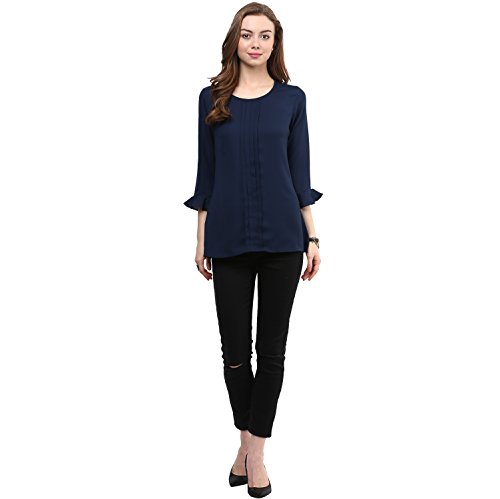 Image of RARE Women Navy Blue Georgette Top (EP1008A)