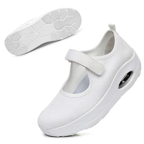 Image of Git-up Women's Arch Support Walking Shoes, Breathable Wide Toe Box Nursing Work Shoes for Plantar Fasciitis