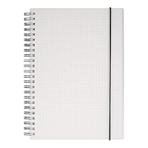 HULYTRAAT Hardcover Graph Ruled Spiral Notebook, 5.8 x 8.3 Inches A5, Transparent, 160-Page 80-Sheet Square Grid Journal…
