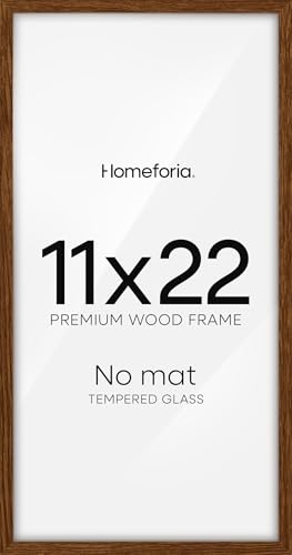 Homeforia 11x22 wood picture frame with tempered glass