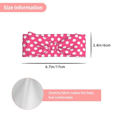 Bright Pink Polka Dot Print Baby Girl Bows Headbands Baby Girls Newborn Headbands Infant Toddlers 0-6 Months3