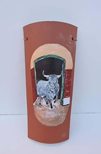 TEJA BARRO DECORATIVA PINTADA A MANO.TECNICA ACRILICOS