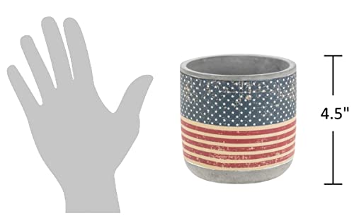 Lucky Winner Antique Style Patriotic Cement Planter with US Flag Design by Lucky Winner - Used condition - Image 3