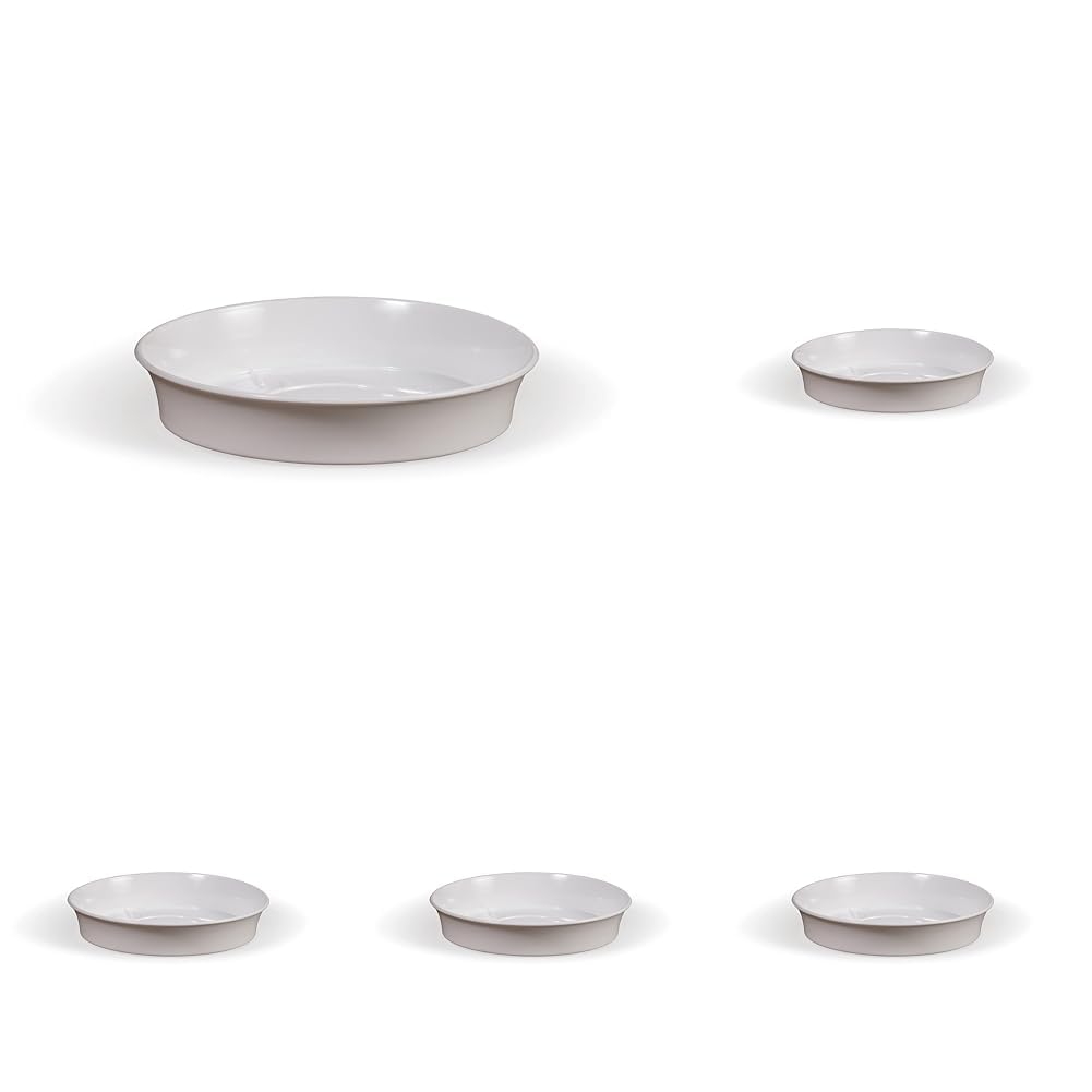 Soucoupe pour pot de fleurs anti fuite d'eau lot de 5 Kimmel blanc 16 cm