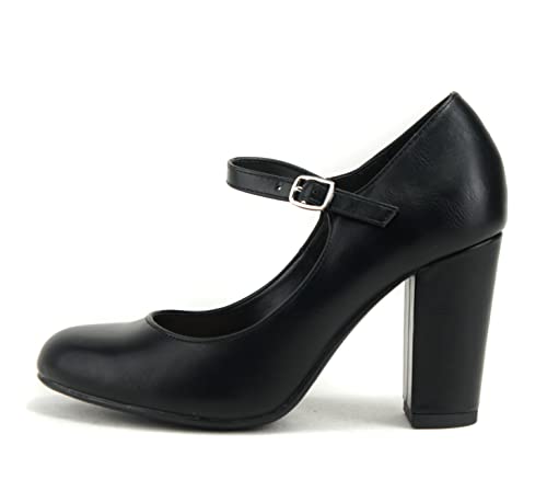 City Classified &ldquo;NOLA&rdquo; ~ Women&rsquo;s Comfort Insole Block Mid Heel Mary Jane Strap Office Ladies...