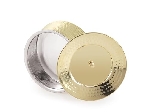 Image of Brass Royal BIRYANI Handi-(2.6 Litre) | Handcrafted Traditional Cooking Pot | Brass Lagan for Dum Biryani, Festive Cooking & Serving | Color - Gold