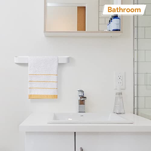 Homusthave Hand Towel Holder, 12 Inch Hand Towel Bar Self Adhesive & Screw Wall Mounted, Aluminum Hand Towel Hanger Towel Ring/Rack For Bathroom Kitchen, White #TOP5