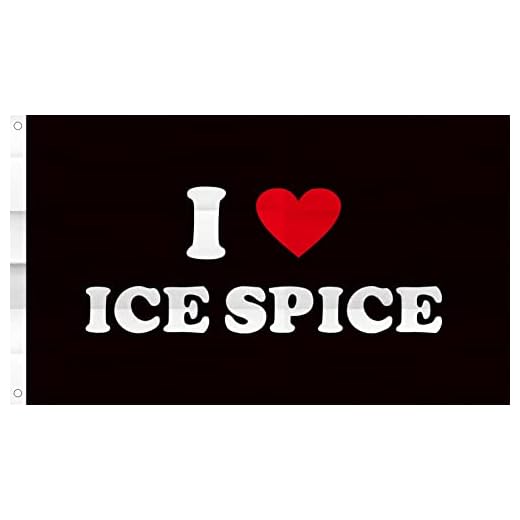I love Ice Rapper Spice flag 3x5 Ft Outdoor Indoor,Icespice flag for Bedroom Living room dorm wall with Brass Grommets Vivid Color and Fade Proof Decorations