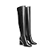 DREAM PAIRS Women's Tall Over the Knee Boots Thigh High Fall Block Chunky Heeled Knee High Long Boots with Fashion Square Toe and Side Zipper,Size 8,Black,DWUMOB2515