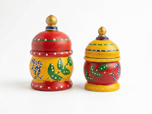 Wooden Hand-Painted Sindoor Dani (Pack of 2) thumbnail 11
