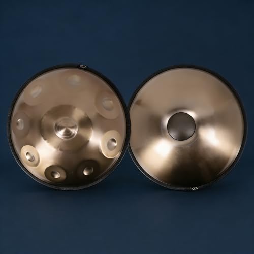 Handpan de acero inoxidable dorado 9 notas profesional miniatura 5