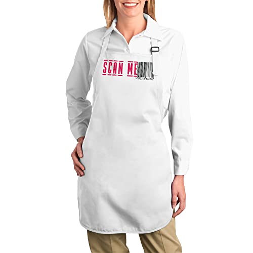 Tablier cuisine blanc code barre scan me une id&eacute;e cadeau originale