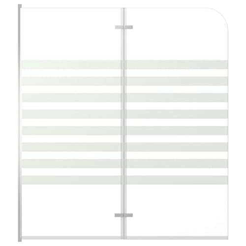 vidaXL Mampara de Ducha de Templado a Rayas Baño Paneles Plegables Cristal Accesorios de Bañera Apertura Central Mate...