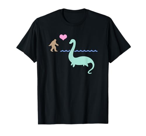 Linda camiseta Bigfoot + Loch Ness Monster Camiseta