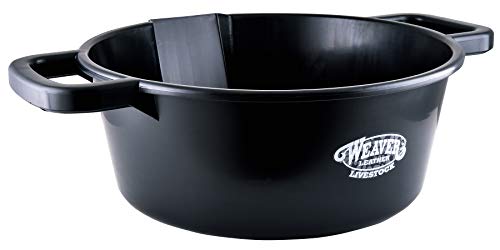 Weaver Leather Livestock Large Round Feed Pan, Black
