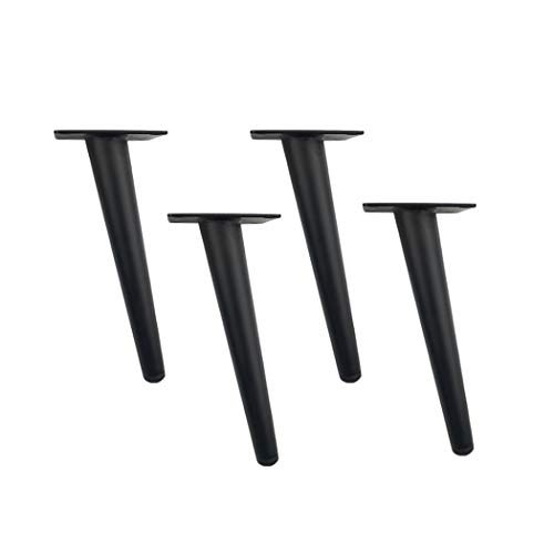 4 Pieds de Meuble,Bricolage Quincaillerie du Meuble,Cône incliné Pieds de Support De Meubles en MéTal Pied de Canapé Pieds D'Armoire Pieds de Table,Noir(25cm)