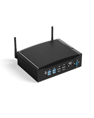 Image of FANPEEC Fanless Mini PC Industrial Core i5-8350U 16GB DDR4 RAM 512GB SSD Fanless PC 2xHD, Industrial Computer Win 11 Pro /Ubuntu, 2xRS232 COM, WiFi5, BT4.2, 4xUSB2.0 + 4xUSB3.0, Power On Auto