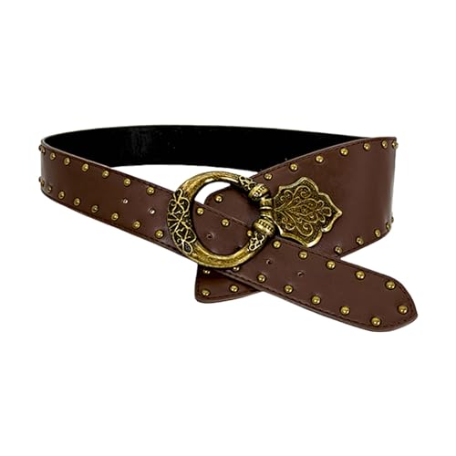 Rivet Studded PU Corset Adjustable Waistband Wide Belt Women Men Cincher Cool Waistband Punk Styles Waist Decoration4