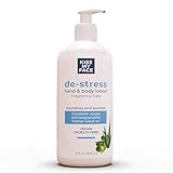 Kiss My Face De-Stress Hand & Body Lotion Fragrance Free - Hypoallergenic, Cruelty-Free, Vegan Lotion for Dry Skin - 16 oz Bottle with Pump (Fragrance Free, Pack of 1)