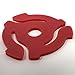 (10 Pack) Red Plastic 45 RPM 7 Inch Vinyl Record Adapter / Adaptor - 7" Flat Inserts