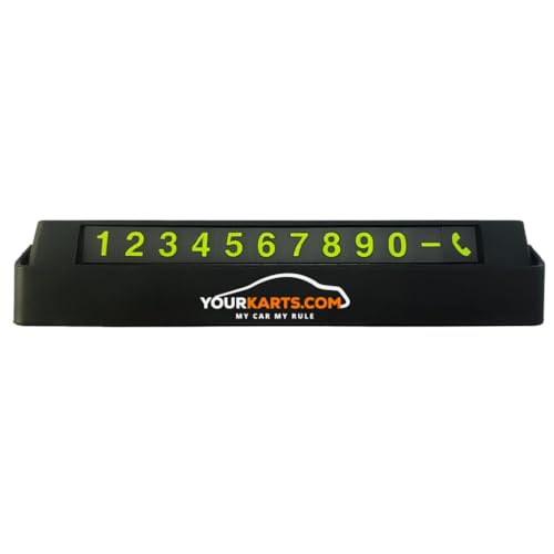 YOURKARTS.COM PVC Car Phone Number Dashboard Fantasy Display Plate, 27 x 8 cm, Push Down to Hide Number (Black) 5 31dRk oIlTL