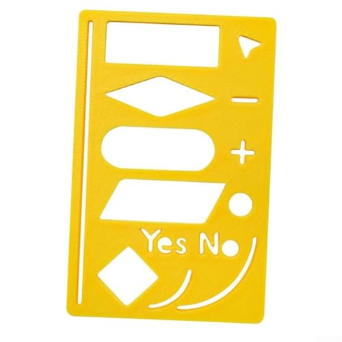 Flow Chart Template Ruler for Technical Drawing and Diagrams - Portable Geometry Stencil with Process Symbols for Architects 2.20x3.46 Inch