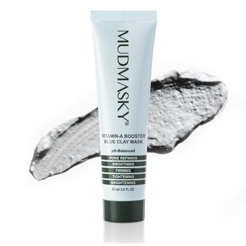 MUDMASKY Vitamin-A Booster Blue Clay Mask 60ml / 2.0FL - Natural Retinol Alternative with Bakuchiol...