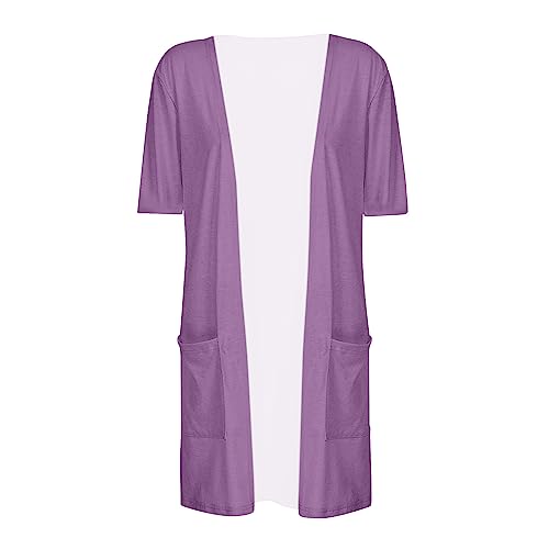 Womens Short Sleeve Cardigan,Casual Plus Size Coat Elegant Vintage Jackets Lightweight Trendy Summer Long Cardigan3
