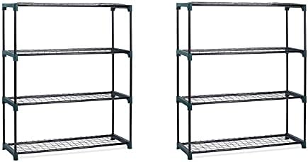 Livingshire 4 Tier Greenhouse Staging and Shelving Racks | Free Standing Outdoor Plant Stand | Tiered Garden Plants Rack for Potting, Pots or Trays | 2 x 4 Tier Greenhouse Staging