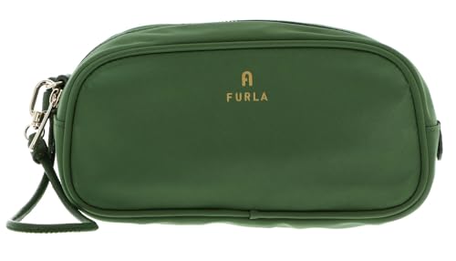 FURLA Camelia Cosmetic Case M Ivy : trousse maquillage cuir vert medium