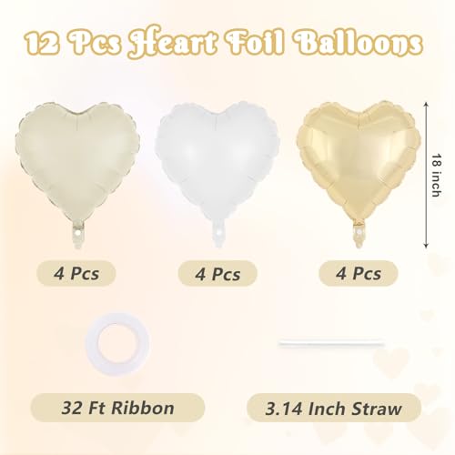 Image of 12 Pcs Colorful Heart Balloons,18 Inch Heart Foil Balloons Love Balloon Valentine Balloon for Birthday Party Wedding Engagement Party Baby Shower Valentine Day Decorations