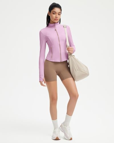 Image of SUUKSESS Women Golden Full Zip Up Workout Cropped Jackets Lightweight Athletic Yoga Tops