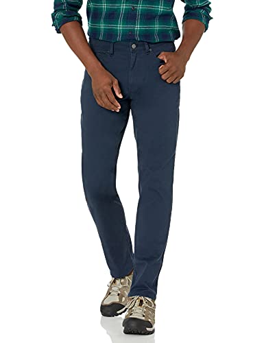 Amazon Essentials Pantaloni in Twill Elasticizzati con 5 Tasche e vestibilità Sportiva (Disponibile nelle Taglie Big & Tall) Uomo, Blu Marino, 38W / 30L