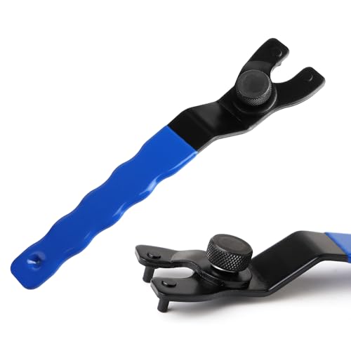KINMINGZHU Adjustable Pin Wrench for Angle Grinder Machine Grinder Spanner Wrench (Blue)