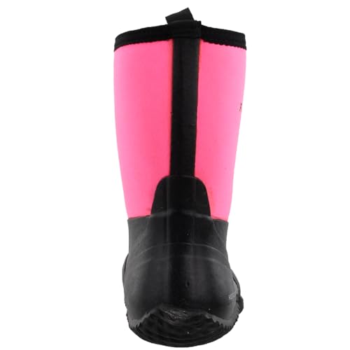 ROPER Womens Barnyard 9 Inch Round Toe Rain Casual Boots Mid Calf - Black, Pink3