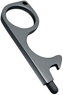 2 sztuki bezdotykowy otwieracz do drzwi, klucz bezpieczeństwa narzędzie hak narzędzie ręczne izolacja mosiądz EDC narzędzie z brelokiem