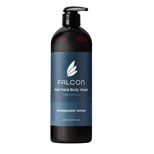 Falcon Personal Care Hair Face Body Wash | 3-in-1 Hydrating Formula, Honeysuckle Vetiver, Salicylic Acid, Paraben & Sulfate Free, Gentle for All Skin Types, 16 fl oz