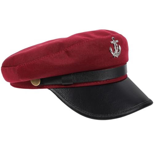 Chapeau de capitaine rouge idéal pour spectacle et soirée déguisée