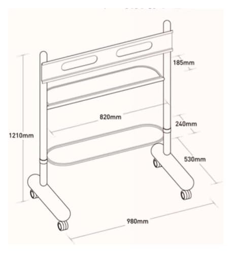 Soporte móvil para TV ajustable en altura y con ruedas miniatura 2