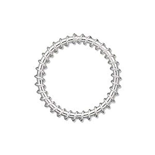 10 Silver Plated Steel Wire Wrapped 25mm Round Components *
