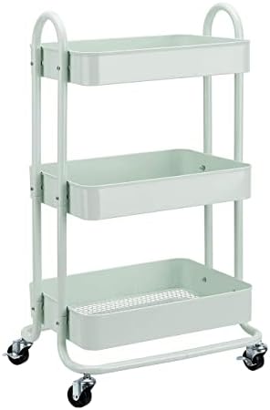 Amazon Basics 3-Tier Rolling Utility or Kitchen Cart - Mint Green