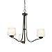 Kichler 42829OZ Truett 3LT Chandelier, Olde Bronze Finish and Satin Etched Cased Opal Glass