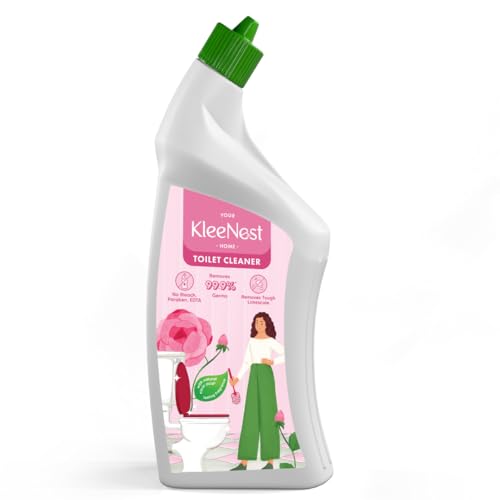 Image of Kleenest Advanced Toilet Cleaner Liquid, Rose | Thick Formula with Natural Citric Acid, Limescale Remover, Bleach Free | Removes 99.9% Germs | 1 litre